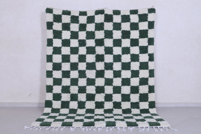 Green checkered rug - Moroccan checkered rug