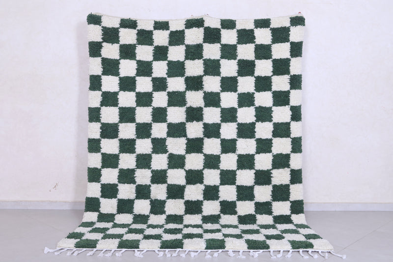 Green checkered rug - Moroccan checkered rug