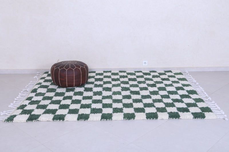 Green checkered rug - Moroccan checkered rug