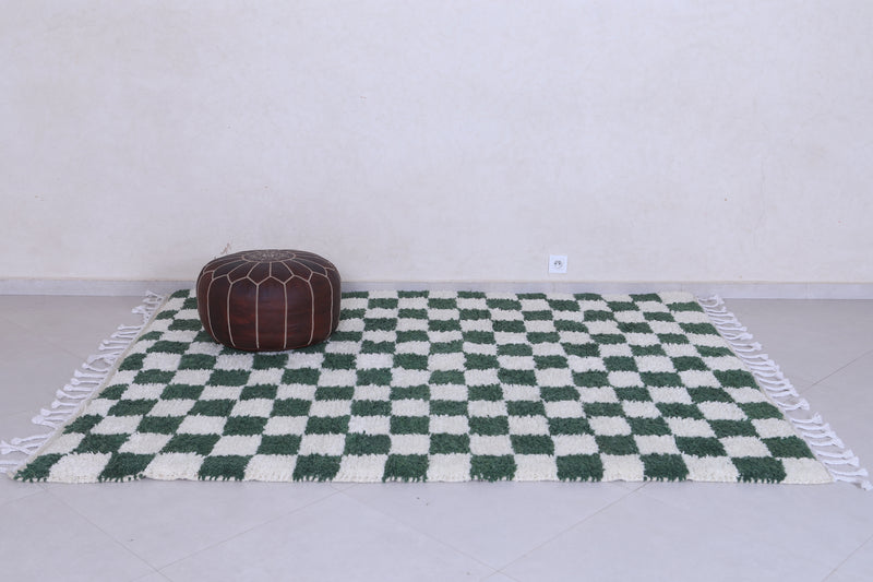 Green checkered rug - Moroccan checkered rug