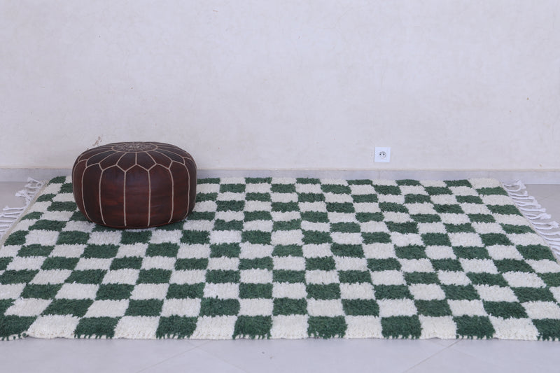 Green checkered rug - Moroccan checkered rug