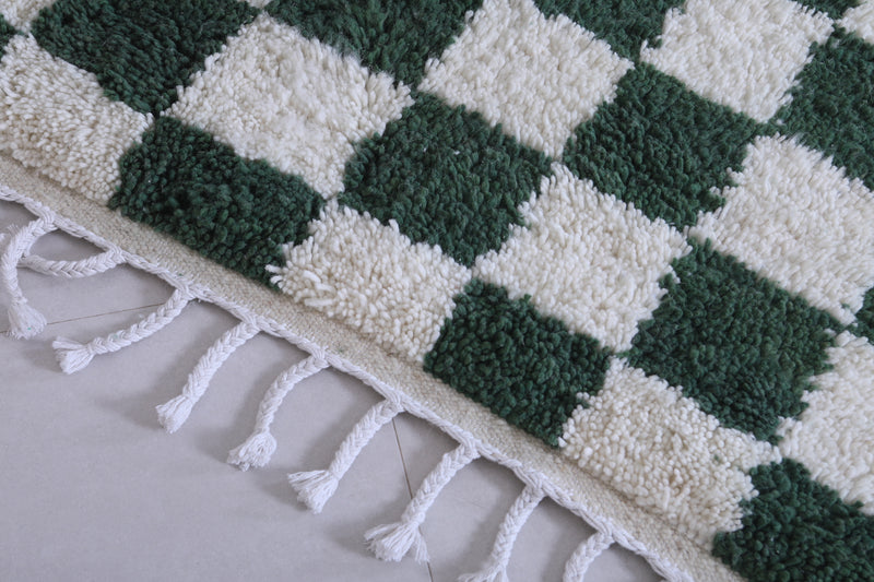 Green checkered rug - Moroccan checkered rug