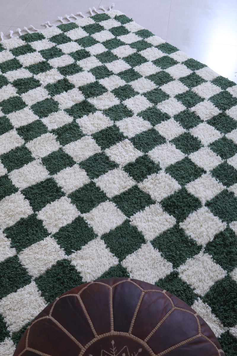 Green checkered rug - Moroccan checkered rug