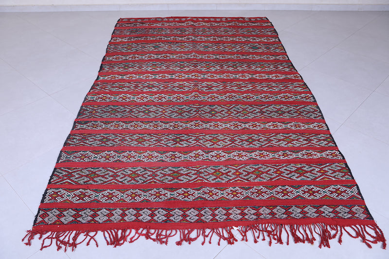 Handwoven Berber kilim 5.5 X 9.5 Feet