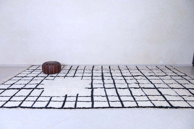 Authentic White Moroccan rug - Berber rug - Grid rug