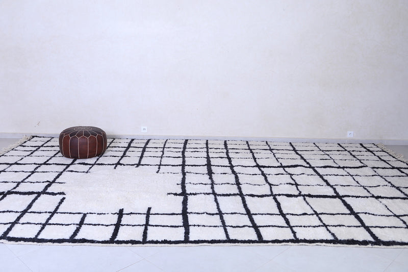 Authentic White Moroccan rug - Berber rug - Grid rug