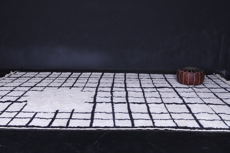 Authentic White Moroccan rug - Berber rug - Grid rug