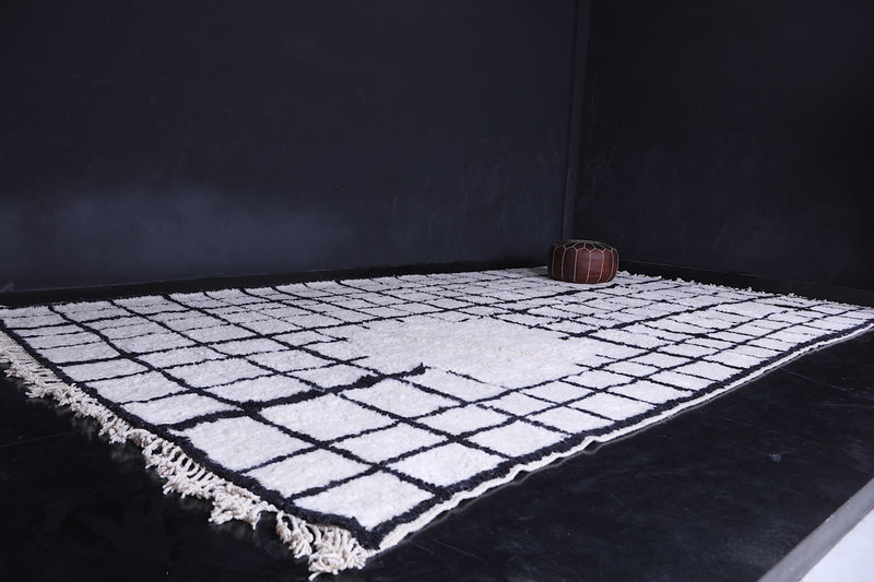 Authentic White Moroccan rug - Berber rug - Grid rug