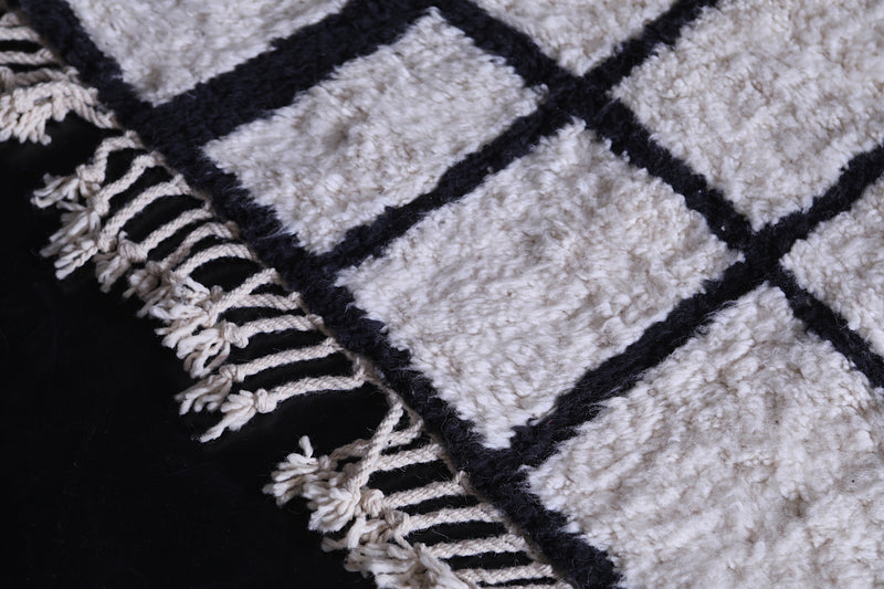 Authentic White Moroccan rug - Berber rug - Grid rug