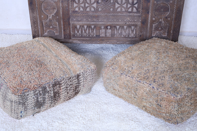 Two Moroccan handmade ottoman berber pouf