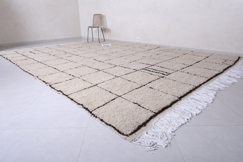 Authentic handmade Beniourain rug - Berber rug - Beige rug