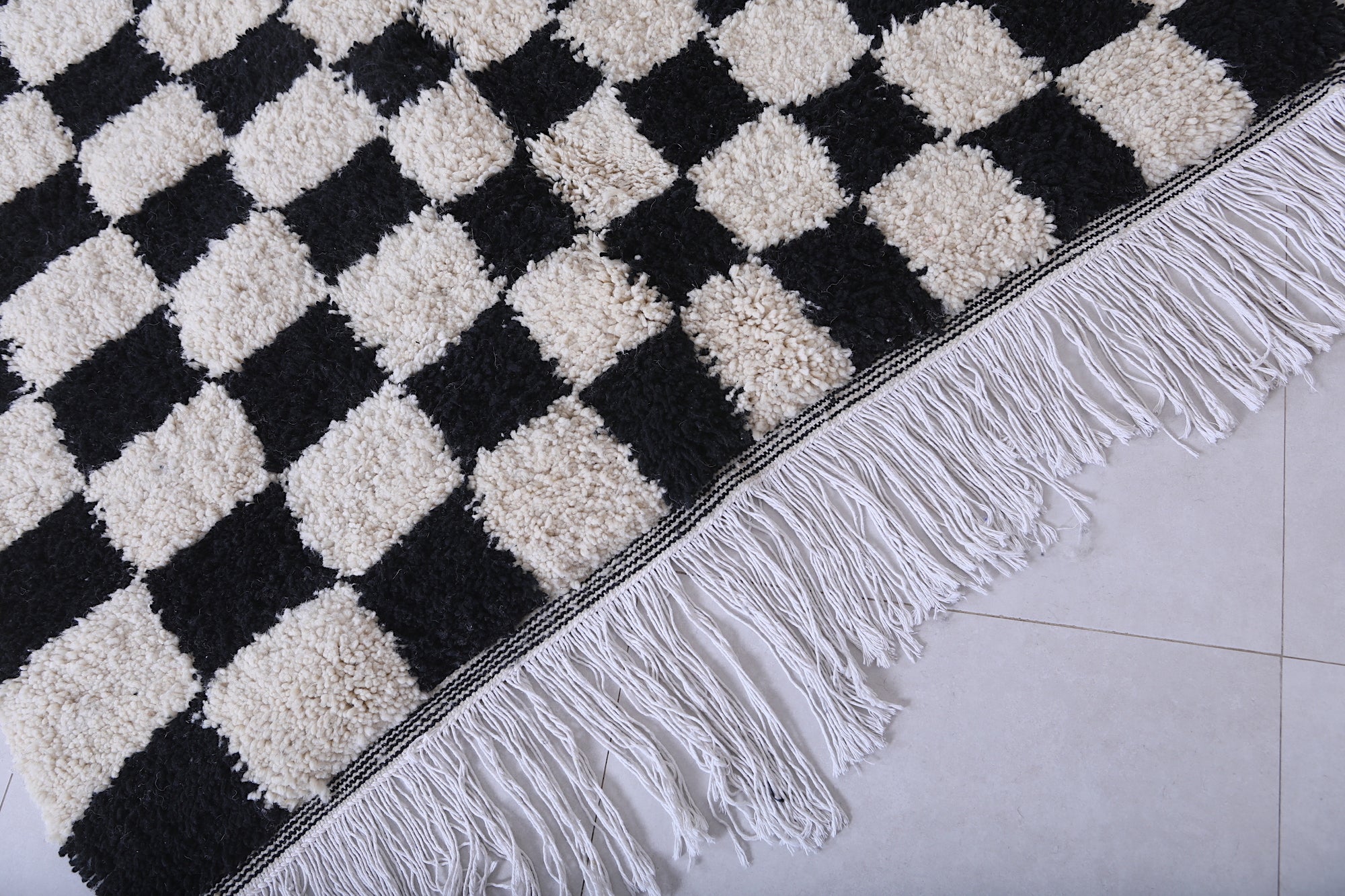 Black and deals white checkered rug