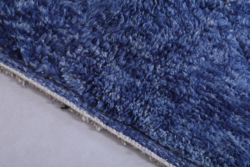 Blue handmade moroccan berber rug 7.6 X 7.9 Feet