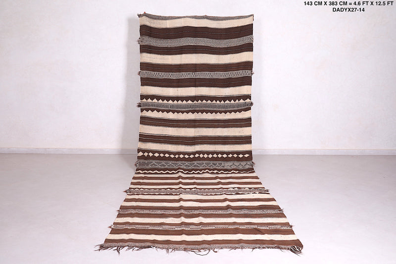 Handwoven Kilim 4.6 FT X 12.5 FT