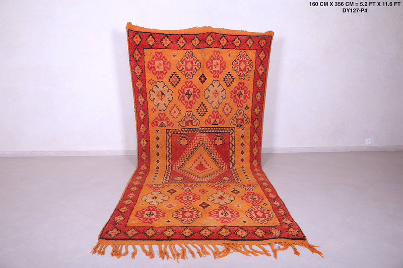 Moroccan rug orange 5.2 X 11.6 Feet