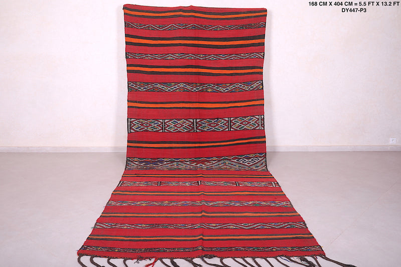 Long Moroccan Kilim 5.5 FT X 13.2 FT