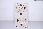 Vintage handmade moroccan berber runner rug 3.2 FT X 7.6 FT