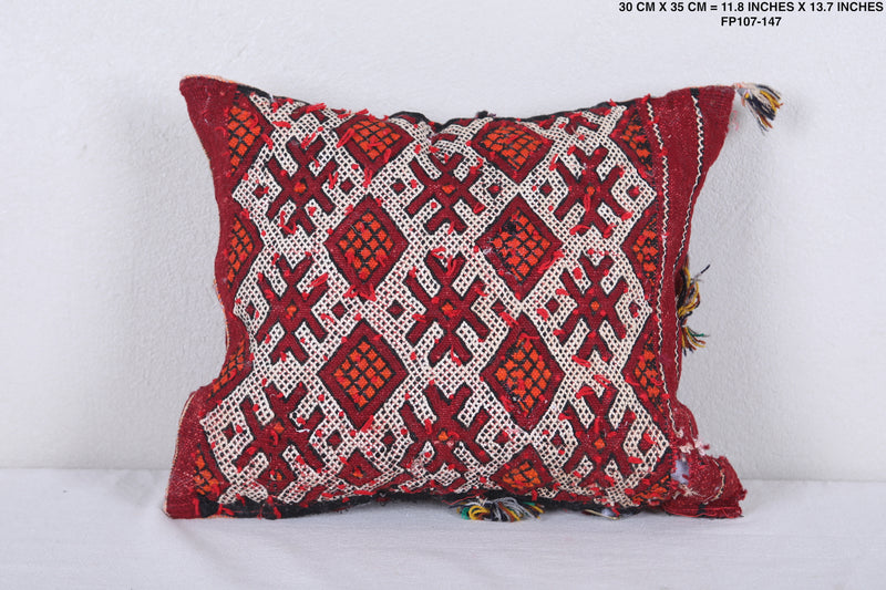 Vintage moroccan handwoven kilim pillow 11.8 INCHES X 13.7 INCHES - kilim pillow