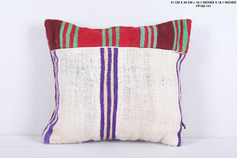 Vintage moroccan handwoven kilim pillow 16.1 INCHES X 18.1 INCHES - kilim pillow