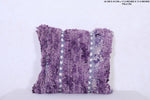 Purple handmade moroccan rug pillow 17.3 INCHES X 17.3 INCHES