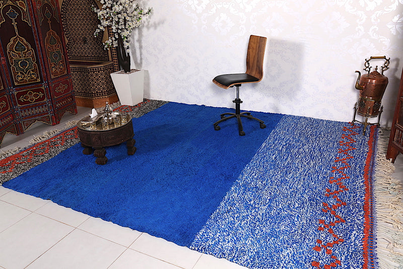 Moroccan blue rug - Shag blue rug - Custom Rug