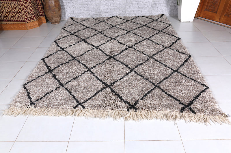 Gray Beni ourain rug - Berber Moroccan Rug - Custom Rug