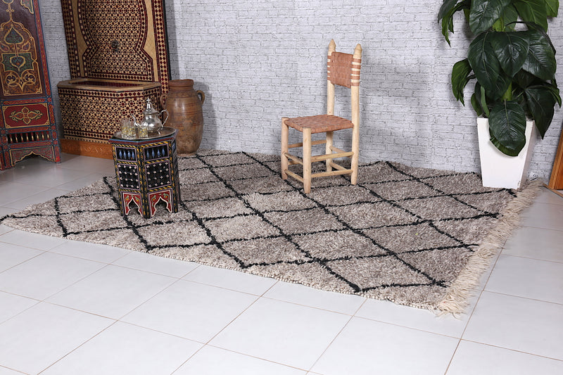 Gray Beni ourain rug - Berber Moroccan Rug - Custom Rug