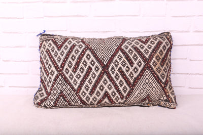 Vintage Handmade Moroccan Cushion 13.7 inches X 22.8 inches - kilim pillow