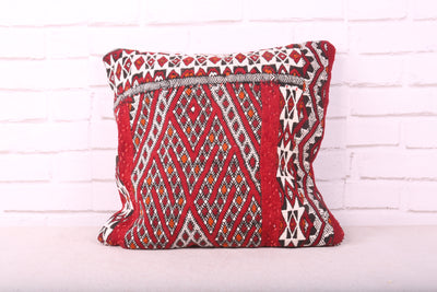 Square Moroccan Kilim Cushion 17.3 inches X 17.7 inches