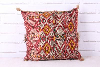 Handcrafted Moroccan Cushion 14.1 inches X 14.1inches - kilim pillow