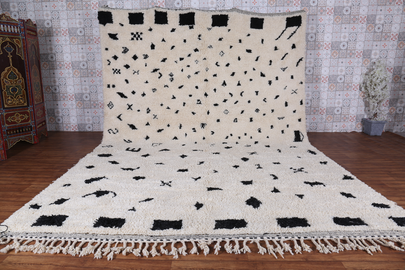 Moroccan Berber Rug - Black and White Beni Ourain - Custom Rug