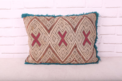 Vintage Moroccan Square Cushion 14.5 inches X 19.2 inches - kilim pillow