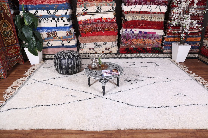 Handmade Beni Ourain Rug - Moroccan Rug Carpet - Custom Rug