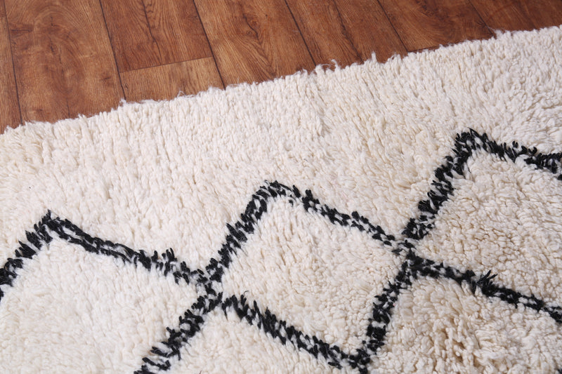 Woven Beni Ourain Rug - Beige And Black Moroccan Rug - Custom rug - custom moroccan rugs