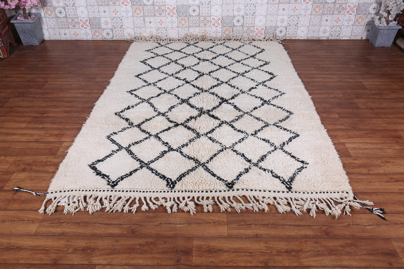 Woven Beni Ourain Rug - Beige And Black Moroccan Rug - Custom rug - custom moroccan rugs