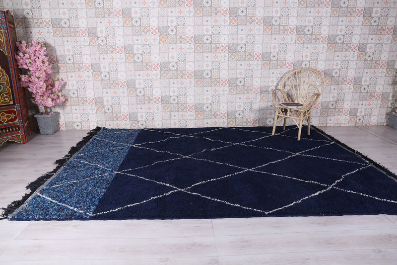 Custom moroccan rug Blue - hand knotted berber rug