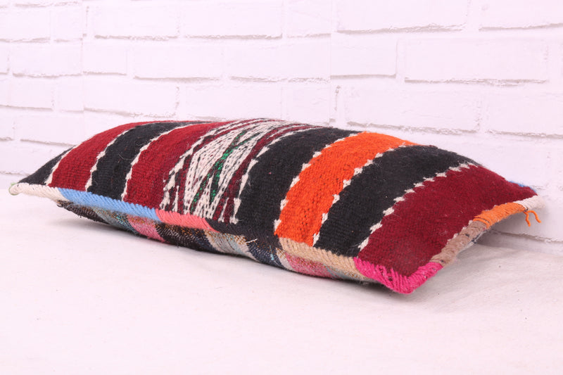 Dark Handwoven Kilim Cushion 14.9 inches X 23.6 inches - kilim pillow