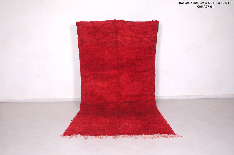 Moroccan rug red 5.3 FT X 10.6 FT