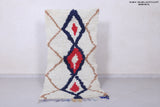 Minimalist Moroccan Berber Rug, 2.5 X 5.3 Feet