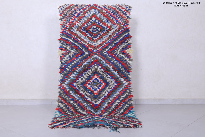 Vivid Moroccan Berber Rug - Handwoven 2.6 x 5.7 Feet