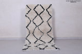 Minimalist Moroccan Berber Rug, 2.6 X 6.2 Feet