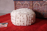 Round moroccan handwoven kilim rug poufs