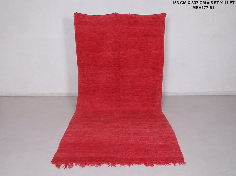 Moroccan rug red 5 FT X 11 FT