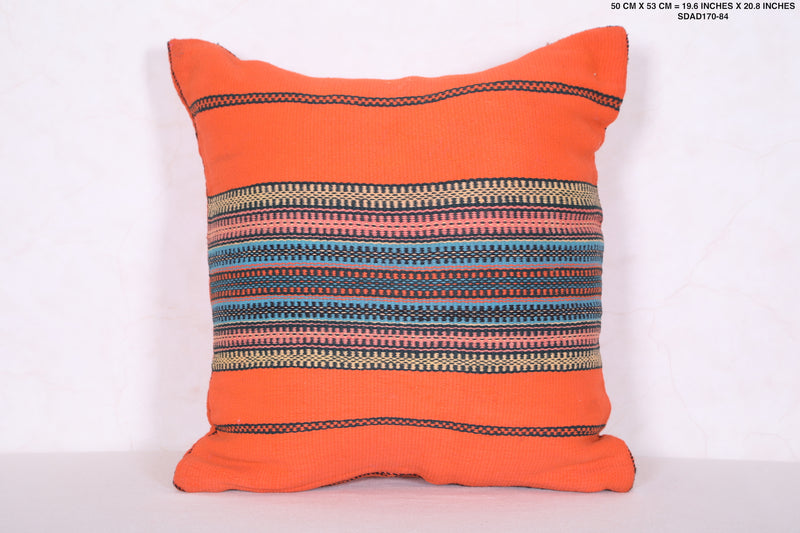 Orange Moroccan Kilim Pillow 19.6 INCHES X 20.8 INCHES