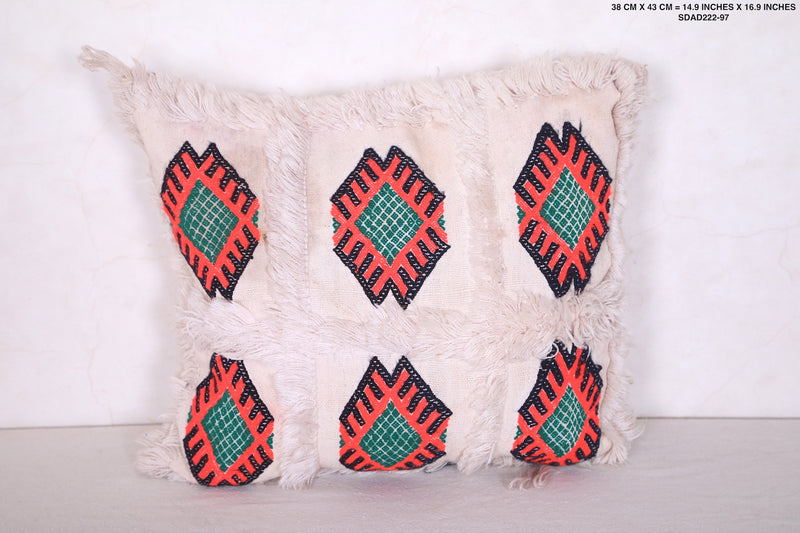 Moroccan Kilim Pillow 14.9 INCHES X 16.9 INCHES