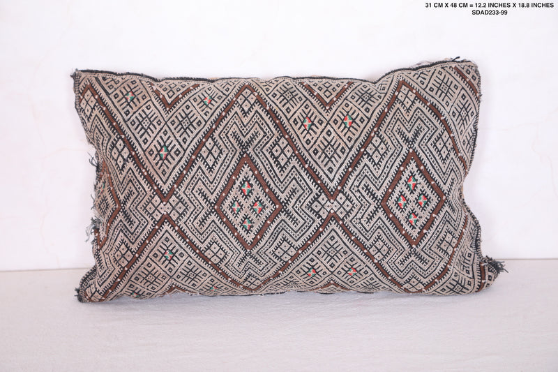 Moroccan pillow silver 12.2 INCHES X 18.8 INCHES