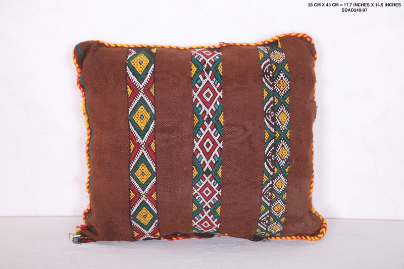 Moroccan brown pillow 17.7 INCHES X 14.9 INCHES