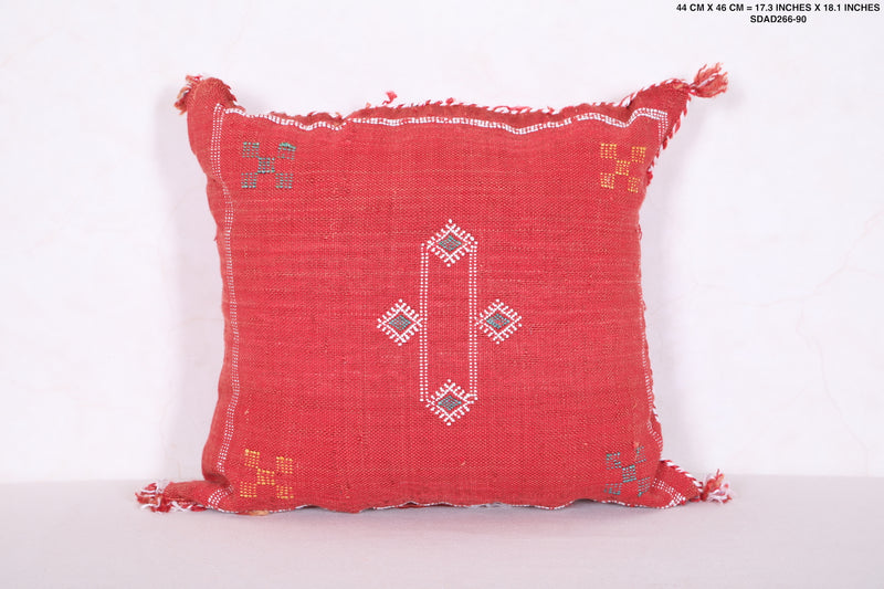 Red Moroccan Kilim Pillow 17.3 INCHES X 18.1 INCHES