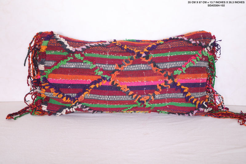 Long Moroccan Kilim Pillow 13.7 INCHES X 26.3 INCHES