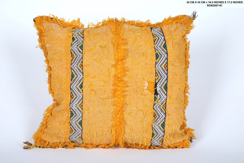 Yellow Kilim Pillow 16.5 INCHES X 17.3 INCHES